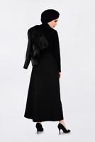 Tesettür giyim SİYAH CEP DETAYLI KLASİK ETEK 6292