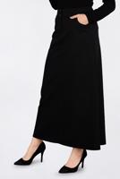 Tesettür giyim SİYAH CEP DETAYLI KLASİK ETEK 6292
