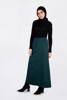 Tesettür giyim MAVİ CEP DETAYLI KLASİK ETEK 6292