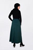 Tesettür giyim MAVİ CEP DETAYLI KLASİK ETEK 6292