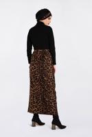 Tesettür giyim KAHVE LEOPAR DESENLİ ETEK 6294 