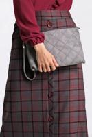 Hijab clothing BLACK BUTTON-TRIMMED PLAID SKIRT 6296 