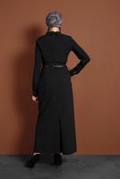 Tesettür giyim SİYAH DÜĞME DETAYLI KLASİK KESİM ETEK T 6319