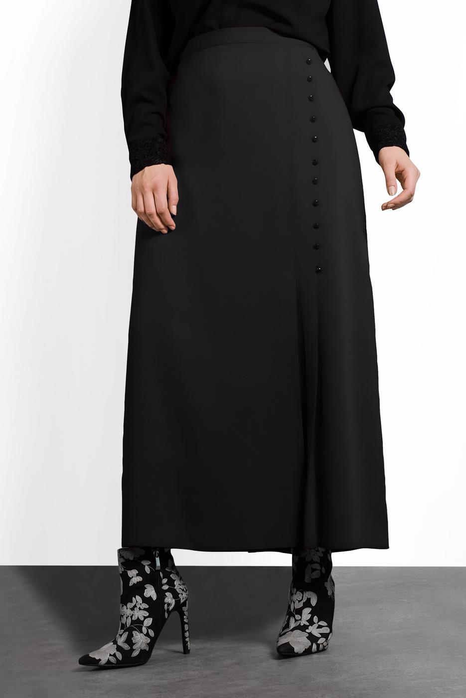 Hijab clothing BLACK BUTTONED SKIRT 6374