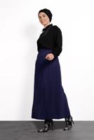 Hijab clothing NAVY BLUE BUTTONED SKIRT 6374