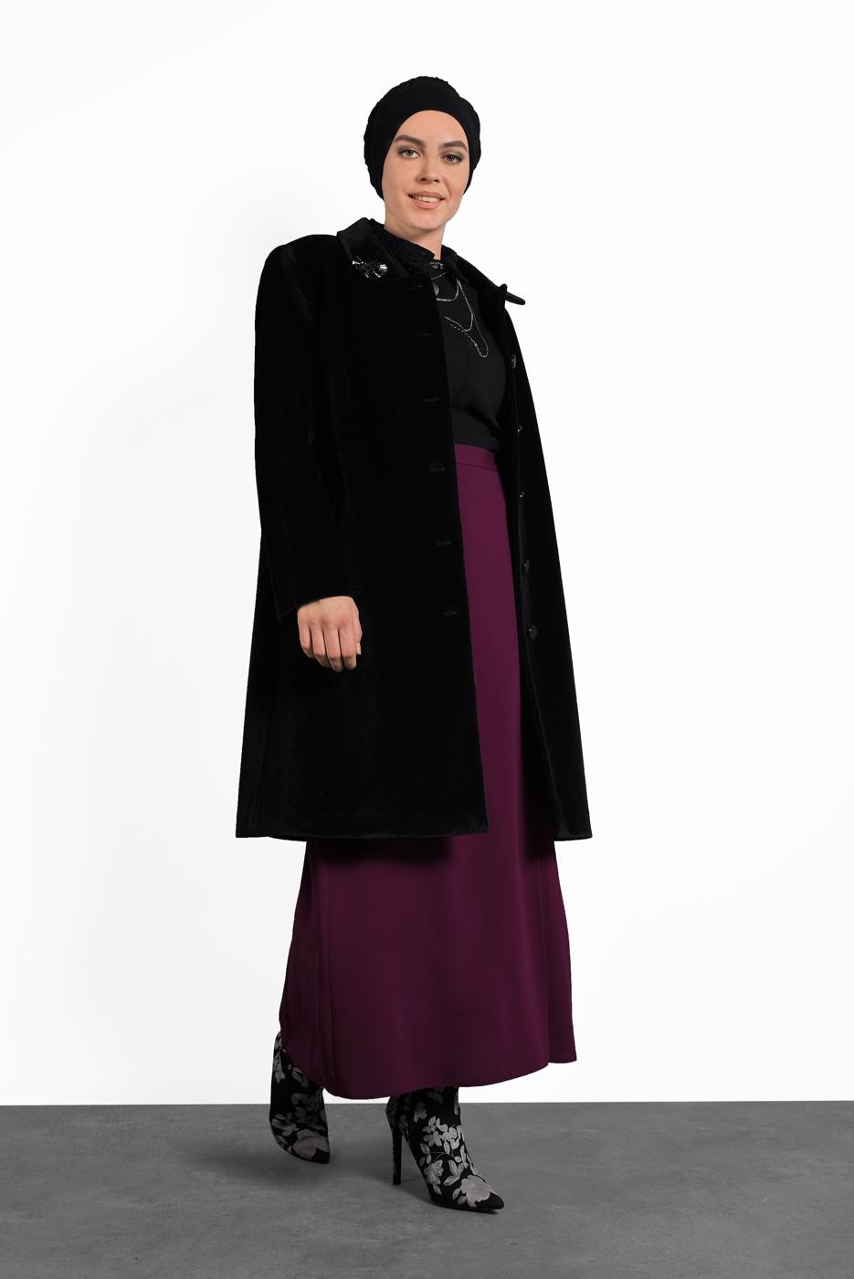 Hijab clothing PURPLE BUTTONED SKIRT 6374