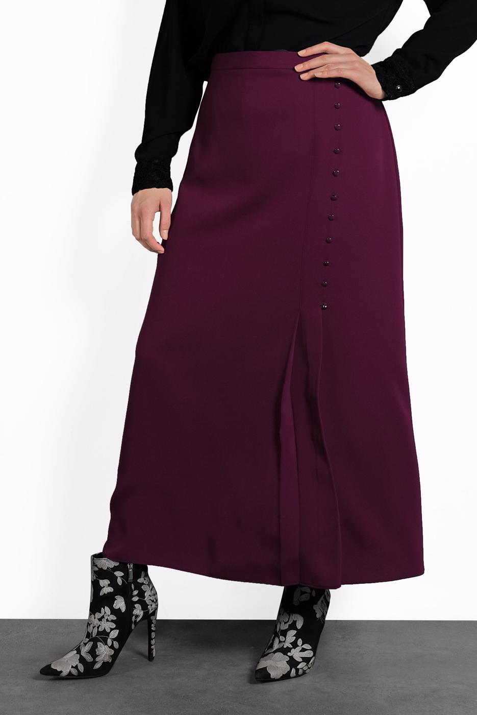 Hijab clothing PURPLE BUTTONED SKIRT 6374