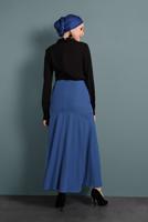 Tesettür giyim LACİVERT ALVİNA VOLANLI DÜĞMELİ ETEK 6375