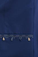 Tesettür giyim LACİVERT ALVİNA NAKIŞLI PÜSKÜLLÜ ETEK 6381 