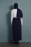 Tesettür giyim LACİVERT ETEKUCU FERMUAR DETAYLI ETEK 6382