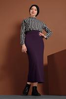 Hijab clothing PURPLE LYCRA TUBE SKIRT 7106 
