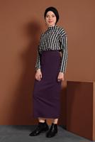 Hijab clothing PURPLE LYCRA TUBE SKIRT 7106 