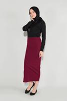 Hijab clothing CLARET RED LYCRA TUBE SKIRT 7106 