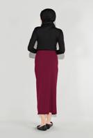 Hijab clothing CLARET RED LYCRA TUBE SKIRT 7106 