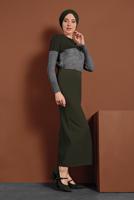 Vêtements hijab KAKI JUPE FOURREAU À LYCRA 7106