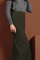 Vêtements hijab KAKI JUPE FOURREAU À LYCRA 7106