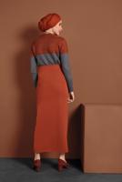 Hijab clothing BROWN LYCRA TUBE SKIRT 7106 