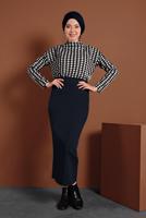 Vêtements hijab BLEU MARINE JUPE FOURREAU À LYCRA 7106