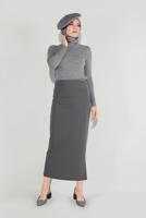 Hijab clothing GREY LYCRA TUBE SKIRT 7106 