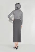 Hijab clothing GREY LYCRA TUBE SKIRT 7106 