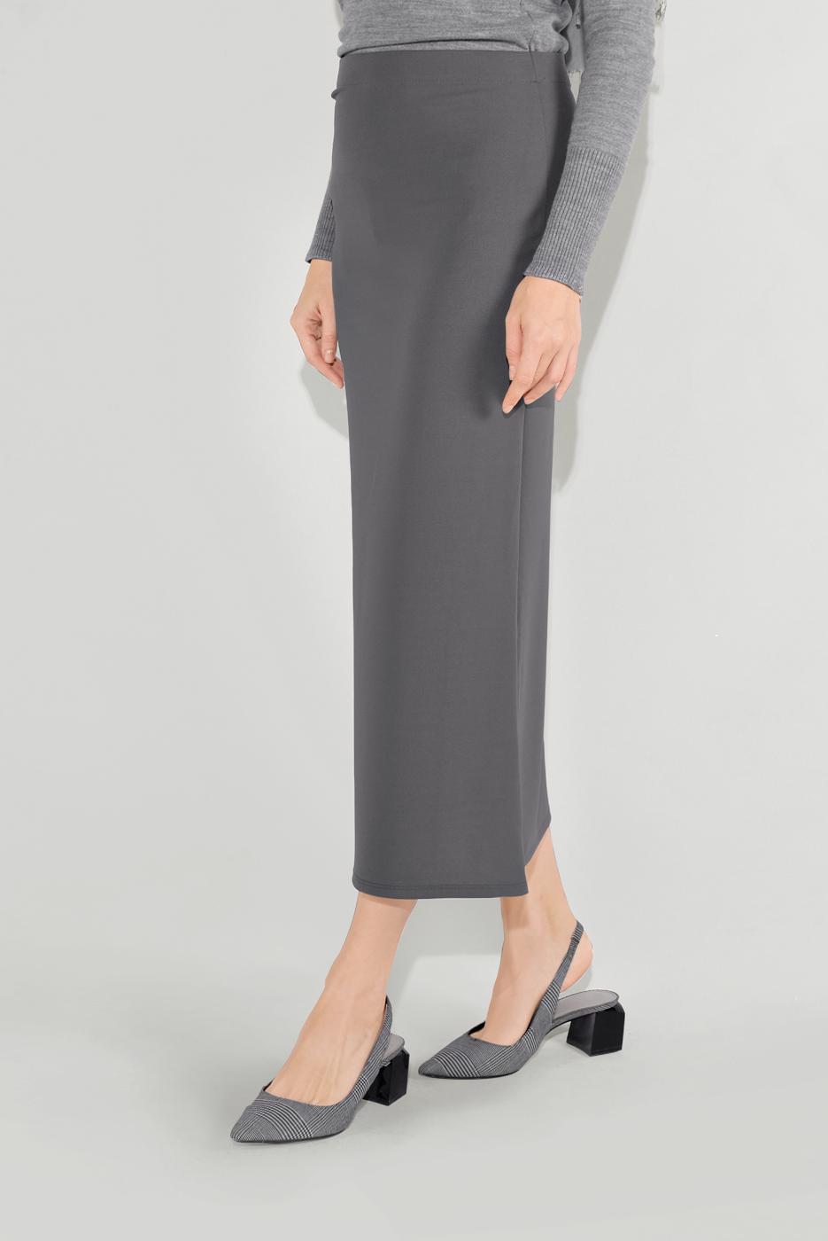 Hijab clothing GREY LYCRA TUBE SKIRT 7106 