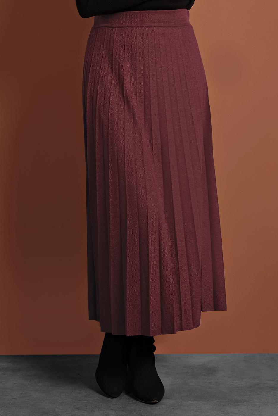 Vêtements hijab ROUGE BORDEAUX JUPE PLISSÉE	À TAILLE-ÉLASTIQUE 8106 