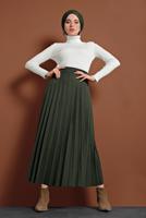 Vêtements hijab KAKI JUPE PLISSÉE	À TAILLE-ÉLASTIQUE 8106 