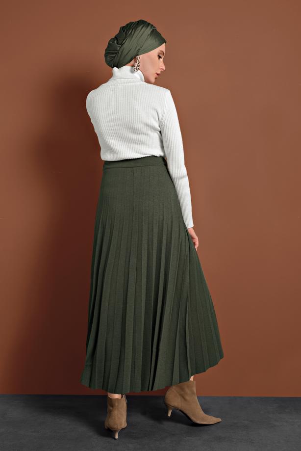 Vêtements hijab  ELASTIC-WAIST PLEATED SKIRT 8106  - TRENDTESETTÜR