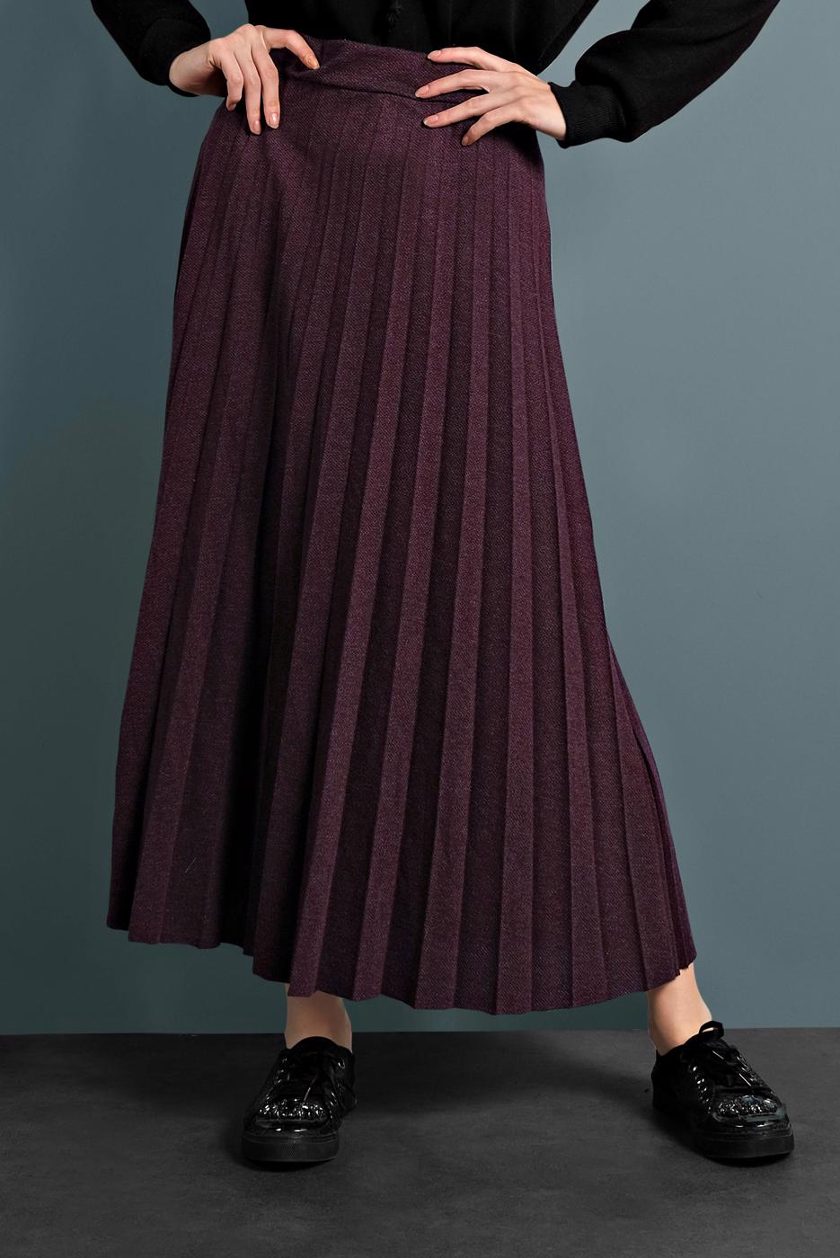 Vêtements hijab PRUNE JUPE PLISSÉE	À TAILLE-ÉLASTIQUE 8106 