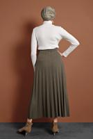 Tesettür giyim VİZON BELİ LASTİKLİ PİLELİ ETEK 8106