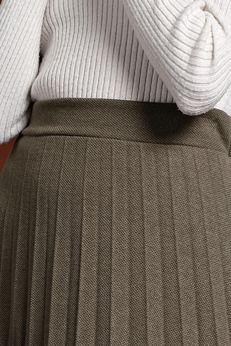 Tesettür giyim VİZON BELİ LASTİKLİ PİLELİ ETEK 8106