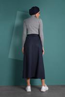 Hijab clothing BLUE BELTED BUTTONED ELASTIC SKIRT 8909 