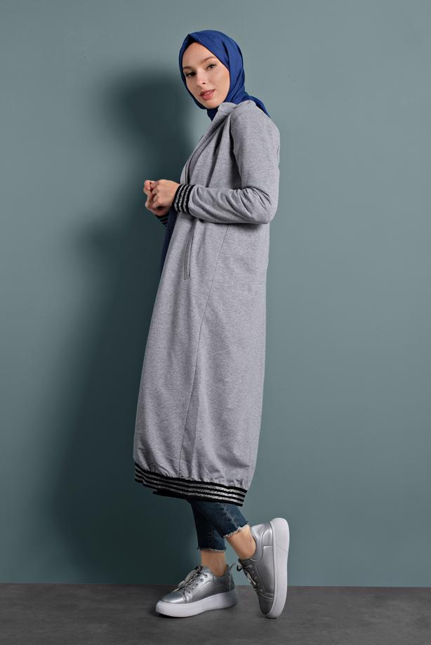 Vêtements hijab GRIS PARDESSUS SPORT EN BRILLANT 247 - TRENDTESETTÜR