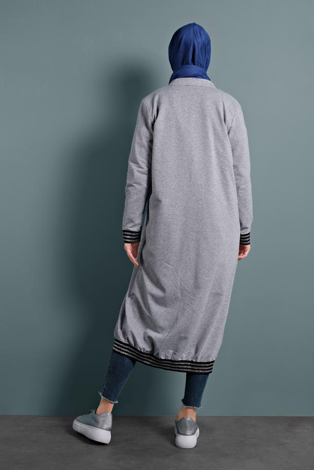 Vêtements hijab GRIS PARDESSUS SPORT EN BRILLANT 247 - TRENDTESETTÜR