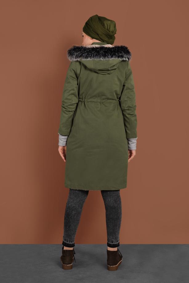 Vêtements hijab  HOODED SMOCKED-WAIST COAT 51502 - TRENDTESETTÜR