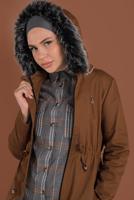 Vêtements hijab TABA CABAN TAILLE-BOULLIONNÉE À CAPUCHE 51502 