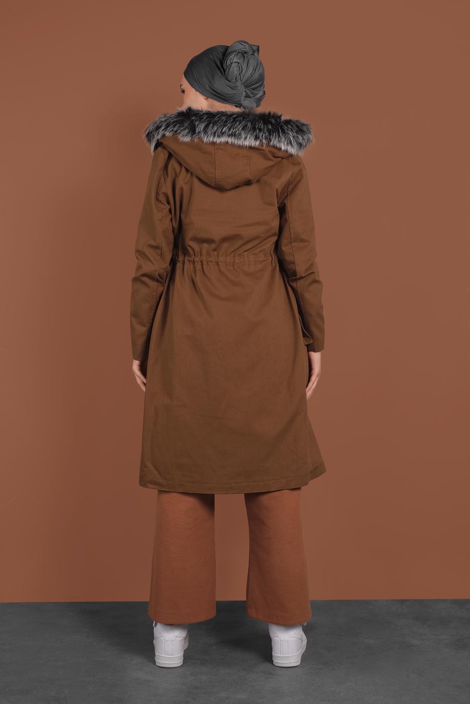 Vêtements hijab TABA CABAN TAILLE-BOULLIONNÉE À CAPUCHE 51502 