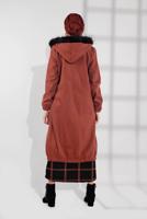 Tesettür giyim KAHVE PAMUKLU FERMUARLI KABAN 1002