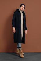Tesettür giyim LACİVERT PAMUKLU FERMUARLI KABAN 1002