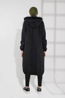 Tesettür giyim GRİ PAMUKLU FERMUARLI KABAN 1002