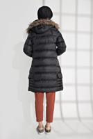 Vêtements hijab NOIR MANTEAU REMBOURRÉ À CAPUCHE EN FOURRURE 1007