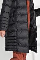 Vêtements hijab NOIR MANTEAU REMBOURRÉ À CAPUCHE EN FOURRURE 1007