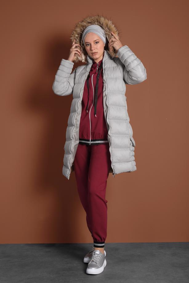 Vêtements hijab  FAUX-FUR-TRIM HOODED PUFFER COAT 1007 - TRENDTESETTÜR