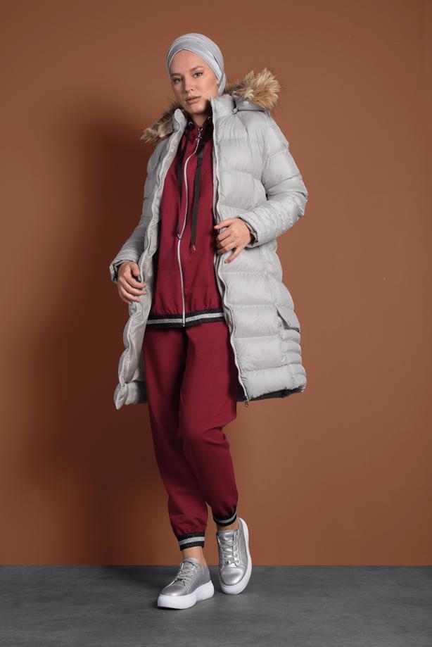 Vêtements hijab  FAUX-FUR-TRIM HOODED PUFFER COAT 1007 - TRENDTESETTÜR