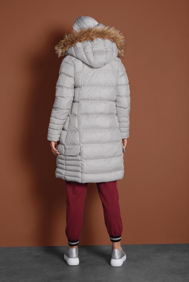 Vêtements hijab  FAUX-FUR-TRIM HOODED PUFFER COAT 1007 - TRENDTESETTÜR