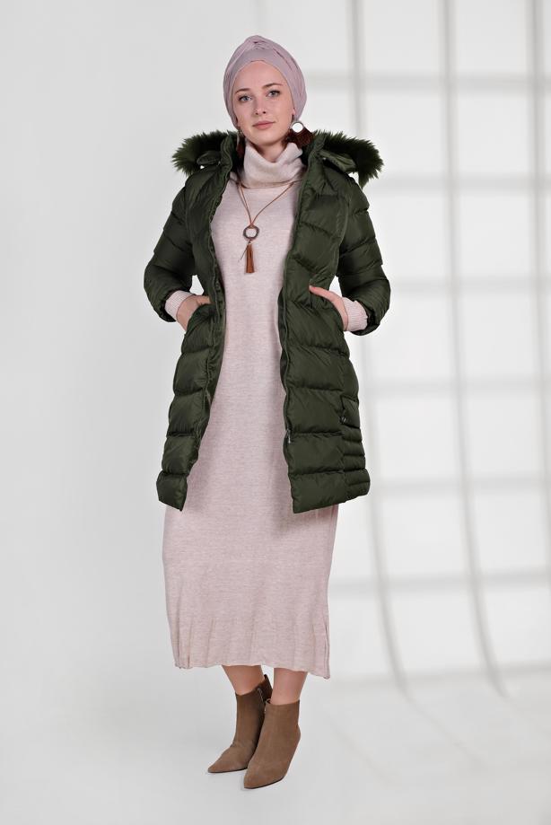 Vêtements hijab  FAUX-FUR-TRIM HOODED PUFFER COAT 1007 - TRENDTESETTÜR