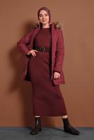 Vêtements hijab ROUGE DOUDOUNE À CAPUCHE 1008