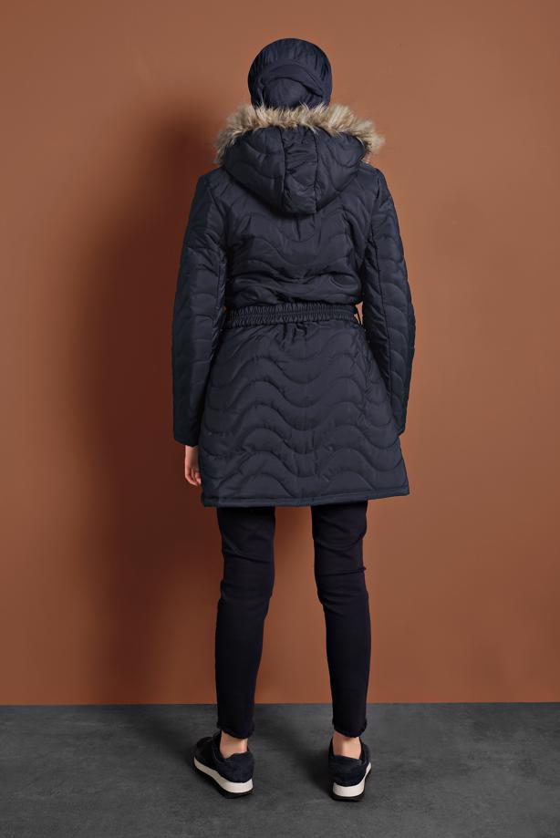 Tesettür giyim  KAPÜŞONLU ŞİŞME MONT 1008 - TRENDTESETTÜR