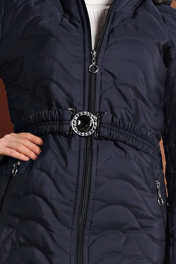 Tesettür giyim  KAPÜŞONLU ŞİŞME MONT 1008 - TRENDTESETTÜR