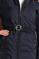 Tesettür giyim LACİVERT KAPÜŞONLU ŞİŞME MONT 1008